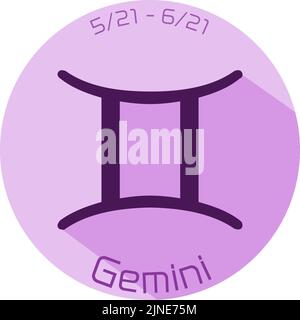 12 icônes de constellation en violet: Illustration vectorielle: Gémeaux Illustration de Vecteur