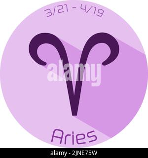 12 icônes de constellation en violet : illustration vectorielle : Bélier Illustration de Vecteur