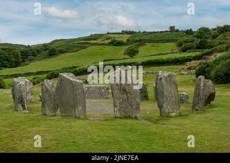 Drombeg Stone Circle, près de Glandore, Co. Cork, Irlande Banque D'Images