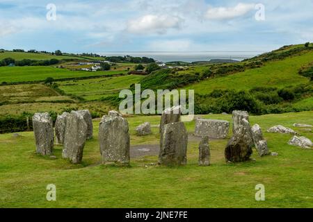 Drombeg Stone Circle, près de Glandore, Co. Cork, Irlande Banque D'Images