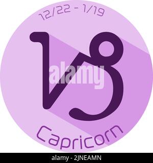 12 icônes de constellation en violet: Illustration vectorielle: Capricorne Illustration de Vecteur