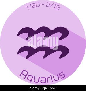 12 icônes de constellation en violet : illustration vectorielle : Verseau Illustration de Vecteur