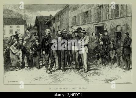 Le Club-Room de Zermatt en 1864 par Edward Whymper Banque D'Images