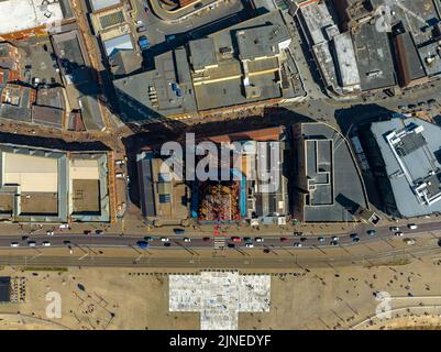 Tour Blackppol, terrasse d'observation , Haut en bas, Drone aérien , vu de l'air, vue de l'oeil d'oiseaux Banque D'Images
