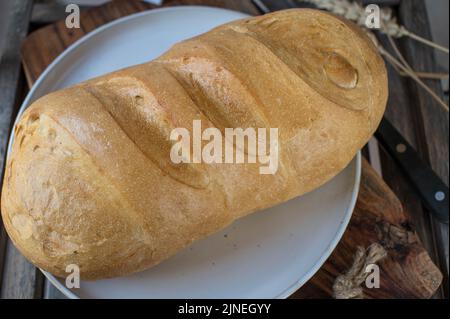 Pain blanc d'une boulangerie allemande Banque D'Images