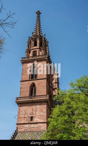 Tour sud (Martinturm) de Basel Minster Banque D'Images