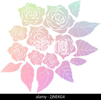 Bouquet de roses, matière de silhouette Illustration de Vecteur