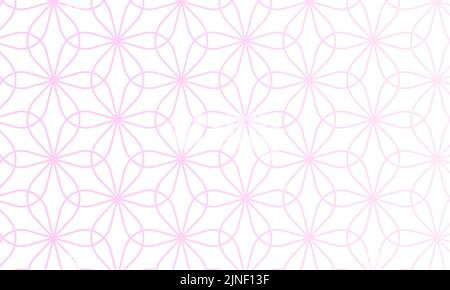 Dégradé rose motif japonais feuilles de chanvre avec différents anneaux Illustration de Vecteur