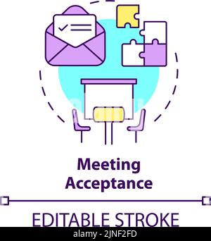 Icône de concept d'acceptation de réunion Illustration de Vecteur