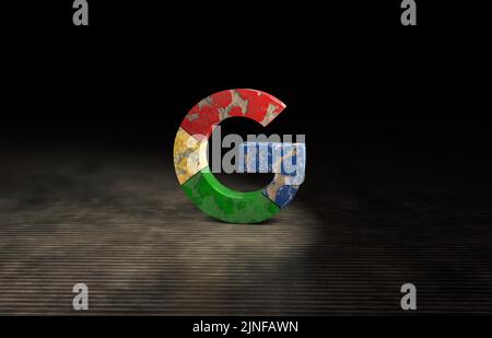 Google, 3D papier peint Google Banque D'Images