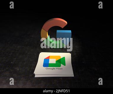 Google, 3D papier peint Google Banque D'Images