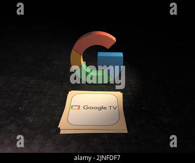 Google, 3D papier peint Google Banque D'Images