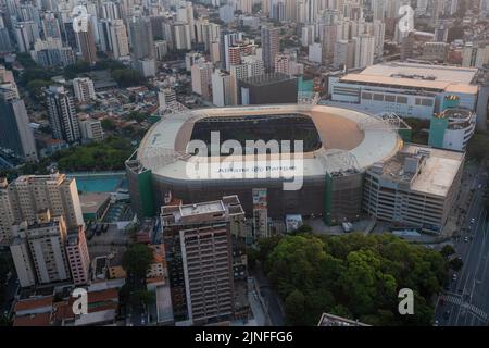Vue aérienne du stade de football Allianz Parque du Palmeiras football Club - Sao Paulo, Brésil Banque D'Images