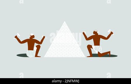 Construction de l'ancienne pyramide égyptienne Illustration de Vecteur