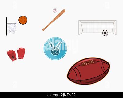 Jeu d'équipement de sport Illustration de Vecteur