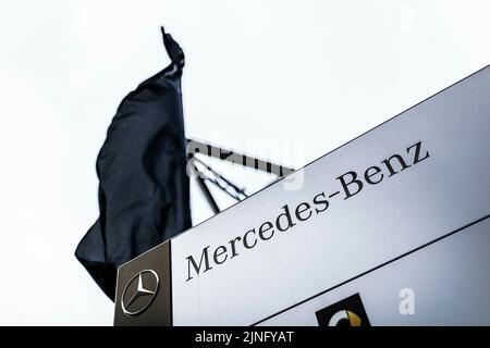 Berlin, Allemagne. 01st févr. 2022. Logo Mercedes, photographié à Berlin, 1 février 2022. Credit: dpa/Alay Live News Banque D'Images