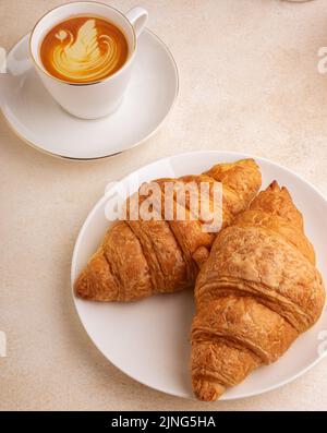 Beurre croissant sous différents angles et approches. Banque D'Images