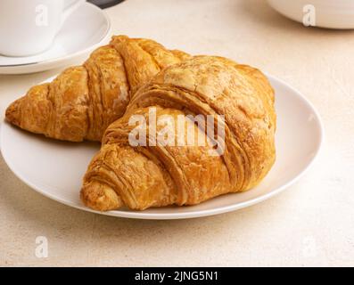 Beurre croissant sous différents angles et approches. Banque D'Images
