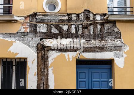 Exemple de naub et de larvement dans la vieille ville de Rouen en Normandie, France Banque D'Images