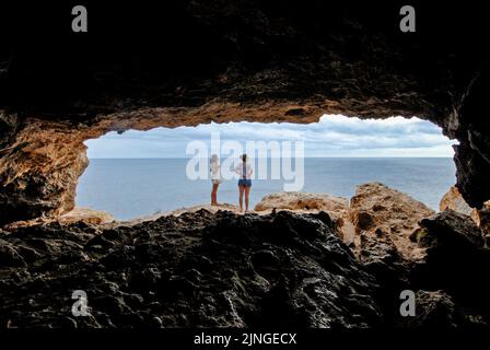 Grotte mystique à Formentera, Espagne Banque D'Images