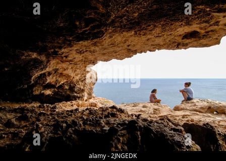 Grotte mystique à Formentera, Espagne Banque D'Images