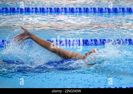 ROME, ITALIE - AOÛT 11: Emma Terebo de France en compétition pendant la demi-finale des femmes BackStroke 200m à l'Aquatics européen Roma 2022 au Stadio del Nuoto on 11 août 2022 à Rome, Italie (photo par Nikola Krstic/Orange Pictures) Banque D'Images