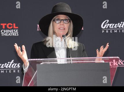 Los Angeles, États-Unis. 11th août 2022. Diane Keaton cérémonie de main et d'empreinte au TCL Chinese Theatre à Hollywood, CA, jeudi, ?11 août 2022. (Photo par Sthanlee B. Mirador/Sipa USA) crédit: SIPA USA/Alay Live News Banque D'Images