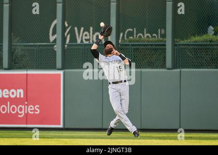 August 9 2022: Colorado right fielder Charlie Blackmon (19) runs the bases  during the game with Saint Louis Cardinals and Colorado Rockies held at  Coors Field in Denver Co. David Seelig/Cal Sport