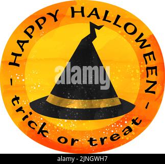 Illustration de l'icône orange Halloween, chapeau de sorcière courbé illustration vectorielle Illustration de Vecteur