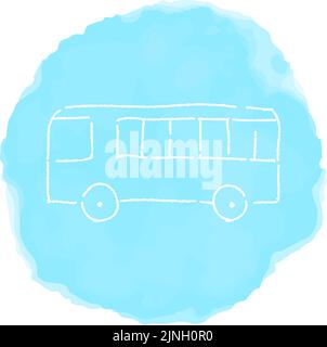 Illustration manuscrite d'une simple icône : bus Illustration de Vecteur