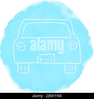 Illustration manuscrite d'une simple icône : voiture Illustration de Vecteur