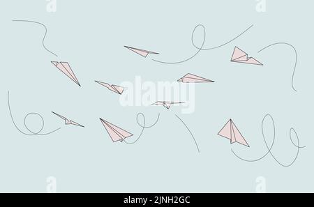 Illustration vectorielle de plans de papier 3D lignes Illustration de Vecteur