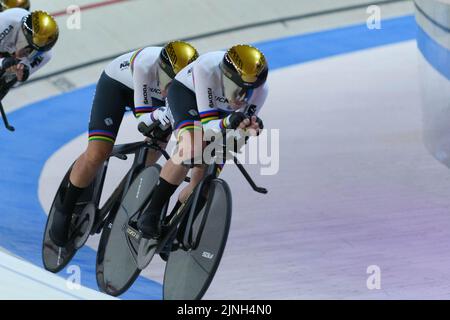 Munich, International Congress Centre Munich, European Championships Munich 2022: Qualification de l'équipe de cyclisme sur piste, Team, Allemagne. 11th août 2022. (Sven Beyrich/SPP-JP) crédit: SPP Sport Press photo. /Alamy Live News Banque D'Images