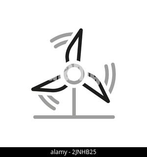 Simple d'icône de ligne vectorielle liée à une station éolienne. Icône pour les énergies renouvelables, la technologie verte. Des éléments de conception pour vos projets. Illustration de Vecteur