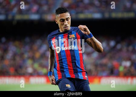 BARCELONE - AOÛT 7 : Raphinha en action pendant le match de la Thérophy de Joan Gamper entre le FC Barcelone et Pumas au stade Camp Nou sur 7 août 2022 in Banque D'Images