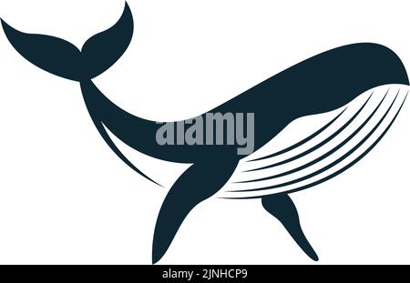Modèle d'illustration du logo Whale Icon Illustration de Vecteur