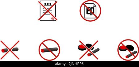 Suppression de l'estampage jeu d'illustrations de de-hanko - Traduction: Marque Illustration de Vecteur