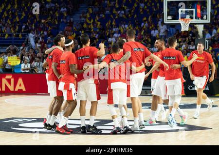 Madrid, Madrid, Espagne. 11th août 2022. Les joueurs d'Espagne lors du match amical de Basketballa contre la Grèce de la tournée mode Europe de l'équipe nationale espagnole au centre WiZink de Madrid. (Image de crédit : © Oscar Ribas Torres/ZUMA Press Wire) Banque D'Images