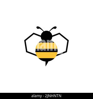 Modèle abstrait graphique vectoriel du logo Bee concepts Illustration de Vecteur