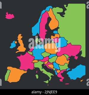 Carte vierge et fluide simplifiée de l'Europe Illustration de Vecteur