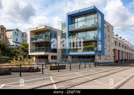 Merchants Row, appartements contemporains du port de Bristol, Museum Street, Wapping Wharf, ville de Bristol, Angleterre, ROYAUME-UNI Banque D'Images