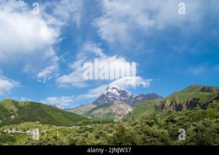 Mont Kazbek (5,047 m) en Géorgie Banque D'Images