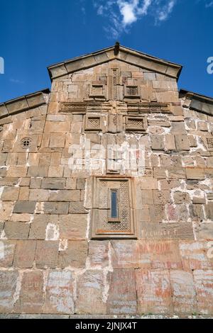 Église de la Trinité de Gergeti, dans le nord de la Géorgie Banque D'Images