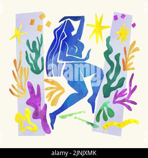 Aquarelle illustration de style matisse illustration vectorielle. Illustration de Vecteur