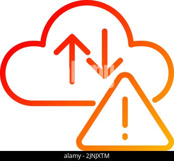 Icône de vecteur linéaire de gradient parfait de pixel d'erreur de nuage Illustration de Vecteur