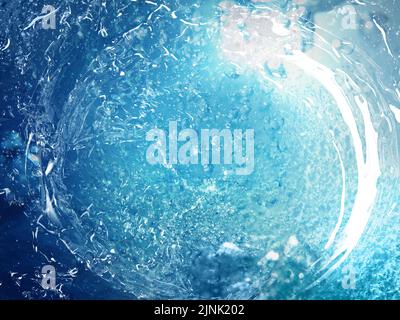petites bulles d'air sous l'eau, fond bleu. Illustration de haute qualité Banque D'Images