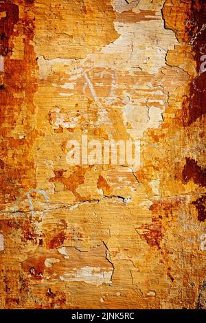 plâtre, mur, écaillage, ocre, emplâtres, murs, ocre Banque D'Images