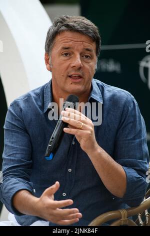 Le sénateur Matteo Renzi parle de 11 août 2022 lors d'une réunion à Caffè della Versiliana, à Marina di Pietrasanta, Italie. (Photo de Stefano Dalle Luche / Pacific Press/Sipa USA) Banque D'Images