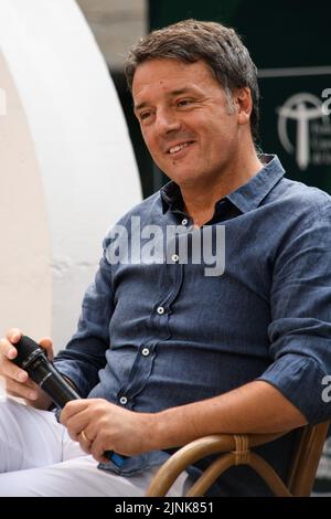 Le sénateur Matteo Renzi parle de 11 août 2022 lors d'une réunion à Caffè della Versiliana, à Marina di Pietrasanta, Italie. (Photo de Stefano Dalle Luche / Pacific Press/Sipa USA) Banque D'Images