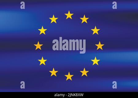 Drapeau de l'Union européenne. Symbole national de l'UE dans les couleurs officielles. Icône de modèle. Arrière-plan vectoriel abstrait Illustration de Vecteur